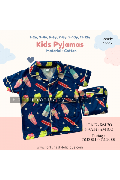 Pyjamas GreenBlue ICE CREAM (Dark Blue)